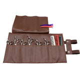 Maxbell Maxbell Durable Artificial Leather Hair Cutting Scissors Pouch Reelable Bag Coffee