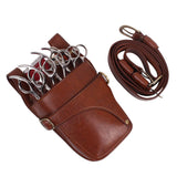 Maxbell Hairdressing Barber Scissors Shears Combs Clips Holder Pouch Waist Bag Brown