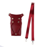 Maxbell Maxbell PU Leather Hair Scissor Holster Bag Pouch Holder with Waist Belt Red