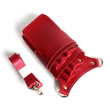 Maxbell Maxbell PU Leather Hair Scissor Holster Bag Pouch Holder with Waist Belt Red