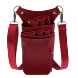 Maxbell Maxbell PU Leather Hair Scissor Holster Bag Pouch Holder with Waist Belt Red