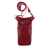 Maxbell Maxbell PU Leather Hair Scissor Holster Bag Pouch Holder with Waist Belt Red