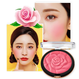 Maxbell Maxbell Silky Smooth Face Blush Natural Cheek Makeup Powder Palette with Brush Set Rose Red