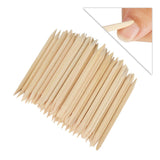 Maxbell 100Pcs Orange Wood Cuticle Pusher Remover Disposable Manicure and Pedicure Tool for Fingernails and Toenails