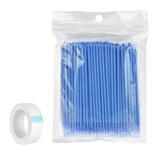Maxbell Maxbell 100Pcs Disposable Eyelash Extension Microbrush Swabs & Under Eye Pads Blue