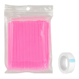 Maxbell Maxbell 100Pcs Disposable Eyelash Extension Microbrush Swabs & Under Eye Pads Pink