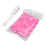 Maxbell Maxbell 100Pcs Disposable Eyelash Extension Microbrush Swabs & Under Eye Pads Pink