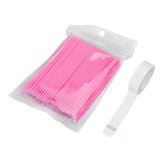 Maxbell Maxbell 100Pcs Disposable Eyelash Extension Microbrush Swabs & Under Eye Pads Pink