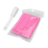 Maxbell Maxbell 100Pcs Disposable Eyelash Extension Microbrush Swabs & Under Eye Pads Pink