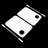 Maxbell Maxbell 2x Steel Nail Art Face Makeup Foundation Mixing Palette+Spatula Sets Mirror