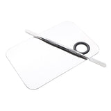 Maxbell Maxbell 2x Steel Nail Art Face Makeup Foundation Mixing Palette+Spatula Sets Mirror