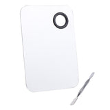 Maxbell Maxbell 2x Steel Nail Art Face Makeup Foundation Mixing Palette+Spatula Sets Mirror