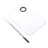 Maxbell Maxbell 2x Steel Nail Art Face Makeup Foundation Mixing Palette+Spatula Sets Mirror