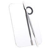 Maxbell Maxbell 2x Steel Nail Art Face Makeup Foundation Mixing Palette+Spatula Sets Mirror