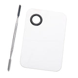 Maxbell Maxbell 2x Steel Nail Art Face Makeup Foundation Mixing Palette+Spatula Sets Mirror