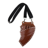 Maxbell Maxbell PU Salon Hair Scissors Bag Pet Hairdressing Beard Shears Tool Pouch Holster Brown