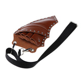 Maxbell Maxbell PU Salon Hair Scissors Bag Pet Hairdressing Beard Shears Tool Pouch Holster Brown