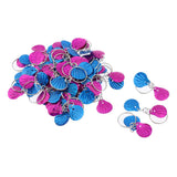 Maxbell 50pc Hair Pendant Circlet Set For Braid DIY Hairstyle Rose Red+Sapphire Blue