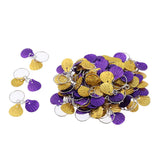 Maxbell 50pc Hair Pendant Circlet Set For Braid DIY Hairstyle Purple+Golden