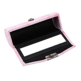 Maxbell Maxbell Stone Pattern Leather Lip Gloss Makeup Lipstick Holder Case with Mirror Pink