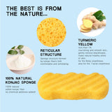 Maxbell Maxbell 100% Natural Konjac Soft Puff Face Body Wash Cleaning Sponge Turmeric Yellow