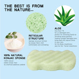 Maxbell Maxbell 100% Natural Konjac Soft Puff Face Body Wash Cleaning Sponge Aloe