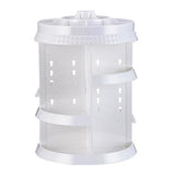 Maxbell Maxbell Makeup Organizer 360 Rotating Multi-Function Plastic Cosmetic Storage Box White