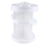 Maxbell Maxbell Makeup Organizer 360 Rotating Multi-Function Plastic Cosmetic Storage Box White