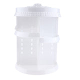 Maxbell Maxbell Makeup Organizer 360 Rotating Multi-Function Plastic Cosmetic Storage Box White