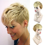 Maxbell Maxbell Short Synthetic Heat Resist Blonde Women Pixie Cut Chic Straight Wigs 26cm