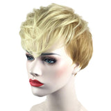 Maxbell Maxbell Short Synthetic Heat Resist Blonde Women Pixie Cut Chic Straight Wigs 26cm