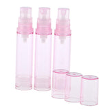 Maxbell Maxbell 3Pcs 10ml Empty Airless Pump Bottles Refillable Cosmetic Containers Pink