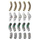 Maxbell 10x Dreadlock Bead Twist Braid Jewelry Tubes DIY Bracelet Beard Hair Pendant