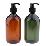 Maxbell Maxbell 2x Empty Translucent PET Shampoo Conditioner Pump Bottles Container 500ml Amber