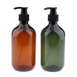 Maxbell Maxbell 2x Empty Translucent PET Shampoo Conditioner Pump Bottles Container 500ml Amber