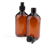 Maxbell Maxbell 2x Empty Translucent PET Shampoo Conditioner Pump Bottles Container 500ml Amber