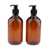 Maxbell Maxbell 2x Empty Translucent PET Shampoo Conditioner Pump Bottles Container 500ml Amber