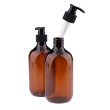 Maxbell Maxbell 2x Empty Translucent PET Shampoo Conditioner Pump Bottles Container 500ml Amber