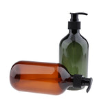 Maxbell Maxbell 2x Empty Translucent PET Shampoo Conditioner Pump Bottles Container 500ml Amber