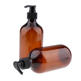 Maxbell Maxbell 2x Empty Translucent PET Shampoo Conditioner Pump Bottles Container 500ml Amber