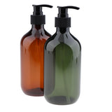 Maxbell Maxbell 2x Empty Translucent PET Shampoo Conditioner Pump Bottles Container 500ml Amber