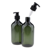 Maxbell Maxbell 2x Empty Translucent PET Shampoo Conditioner Pump Bottles Container 500ml Green