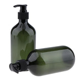 Maxbell Maxbell 2x Empty Translucent PET Shampoo Conditioner Pump Bottles Container 500ml Green