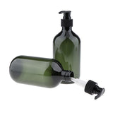Maxbell Maxbell 2x Empty Translucent PET Shampoo Conditioner Pump Bottles Container 500ml Green