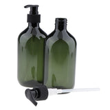 Maxbell Maxbell 2x Empty Translucent PET Shampoo Conditioner Pump Bottles Container 500ml Green