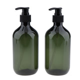 Maxbell Maxbell 2x Empty Translucent PET Shampoo Conditioner Pump Bottles Container 500ml Green