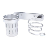 Maxbell Maxbell Hair Dryer Holder Hair Blower Dryer Rack Wall Mount Organizer Storage Cup Silver