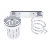 Maxbell Maxbell Hair Dryer Holder Hair Blower Dryer Rack Wall Mount Organizer Storage Cup Silver