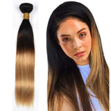 Maxbell Maxbell 100% Virgin Brazilian Ombre Straight Hair Human Hair Extension Weave 1Bundle
