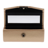 Maxbell Leather Lipstick Case Holder Storage Box mirror Purse Pocket Champagne